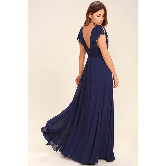 Lulus FALLING FOR YOU NAVY BLUE MAXI DRESS - Picture 8 of 8